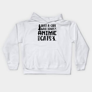 just a girl who loves anime cats t-shirt Kids Hoodie